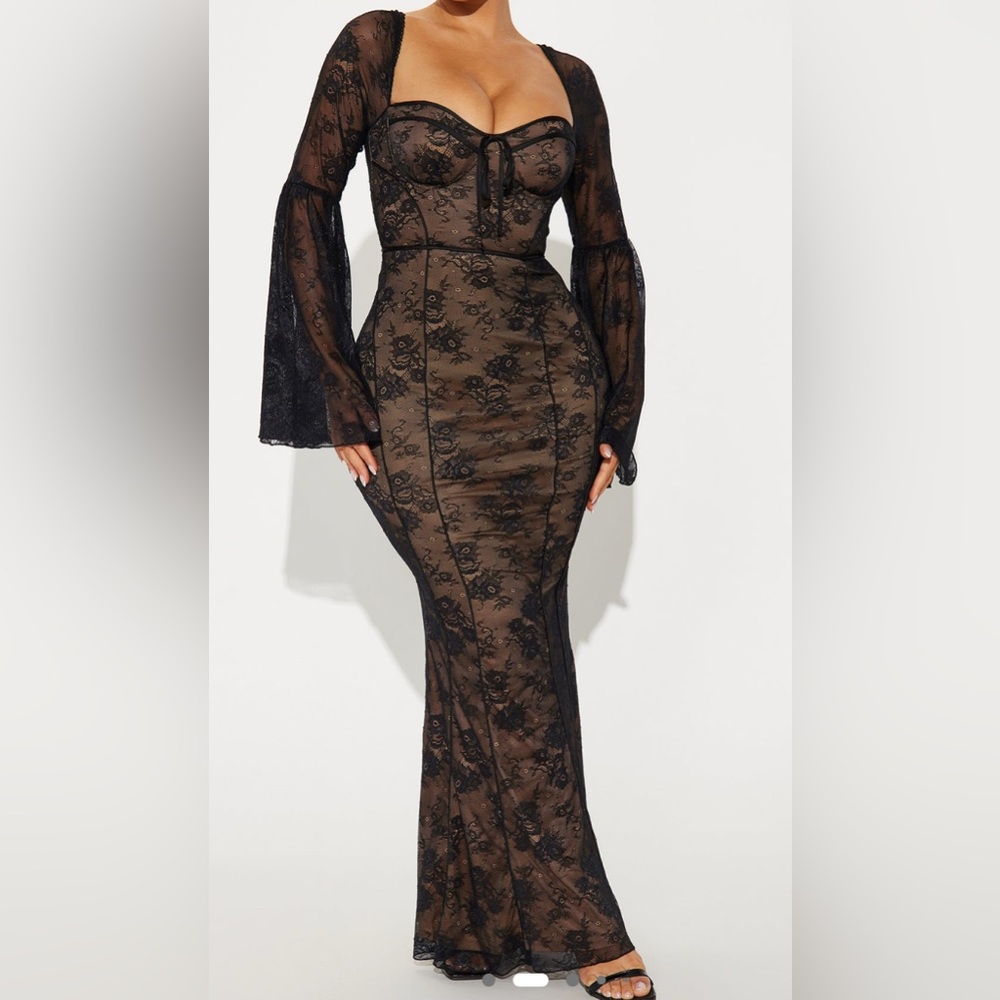 Fashion Nova Black Long Sleeve Elegance